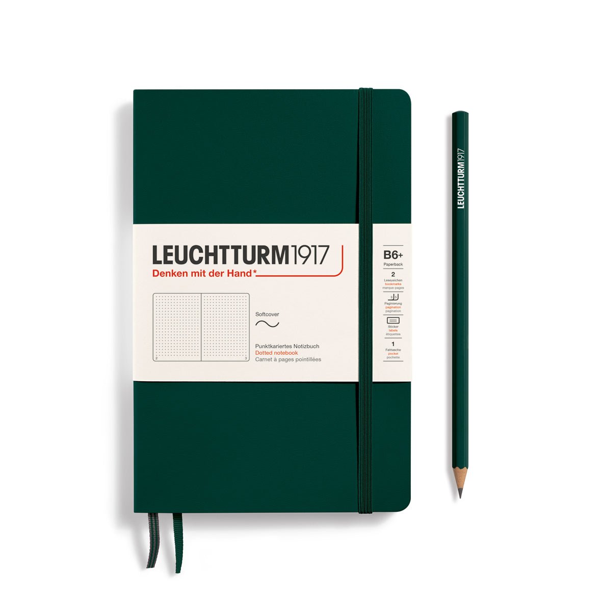 Carnet LEUCHTTURM1917 Classic - B6+ - Softcover - Pointillé - Forest Green - 4004117648069