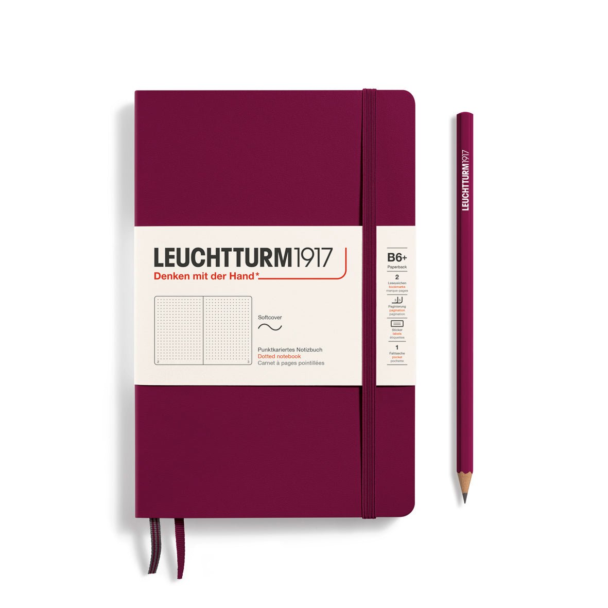 Carnet LEUCHTTURM1917 Classic - B6+ - Softcover - Pointillé - Port Red - 4004117551789