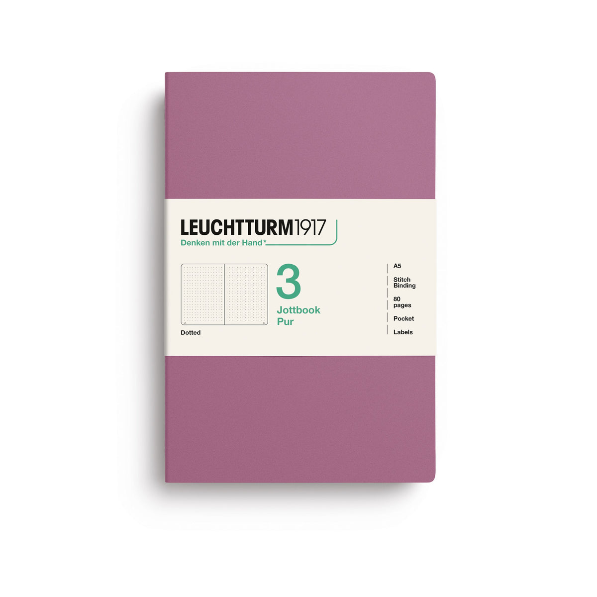 Carnet LEUCHTTURM1917 Jottbook Pur - A5 - Softcover - Pointillé - Dusty Rose - 4070292006246