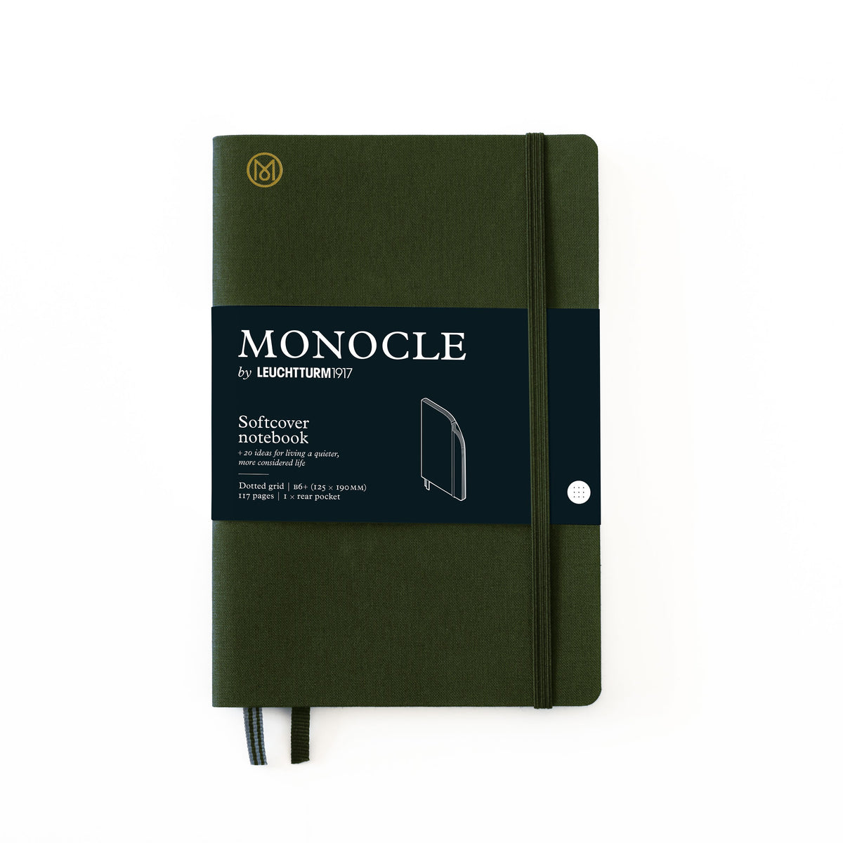 Carnet Monocle by LEUCHTTURM1917 - B6+ - Softcover - Pointillé - Olive -