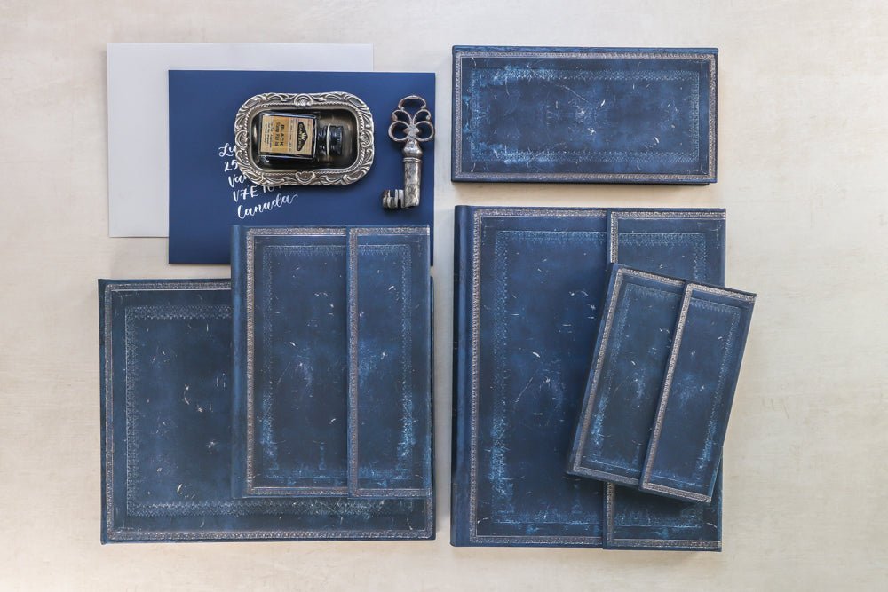 Carnet PAPERBLANKS Encre Bleue - Slim Rigide 176p - Ligné - Illustré - 9781439793138