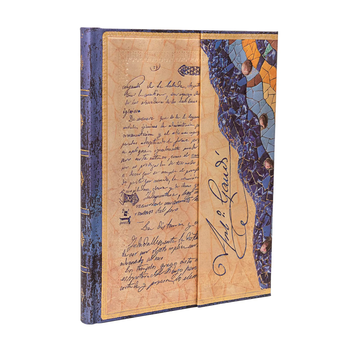 Carnet PAPERBLANKS Gaudi, Le Manuscrit de Reus - Ultra Rigide 144p - Ligné - Illustré - 9781439797785