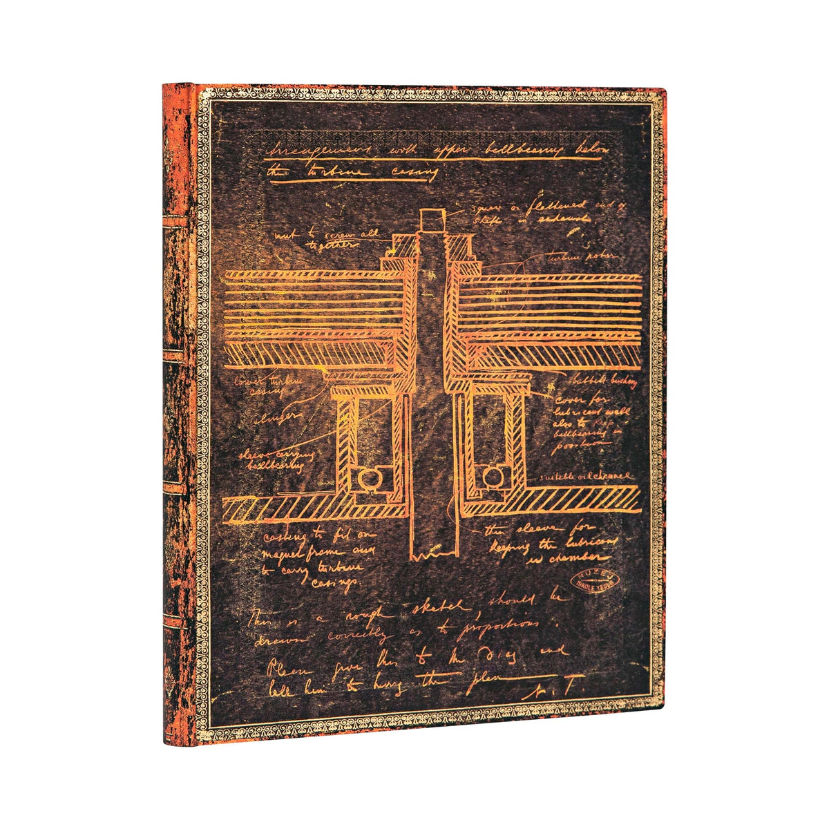 Carnet PAPERBLANKS Tesla, Croquis d'une Turbine - Ultra - Softcover - Uni - 176p - 9781439764336