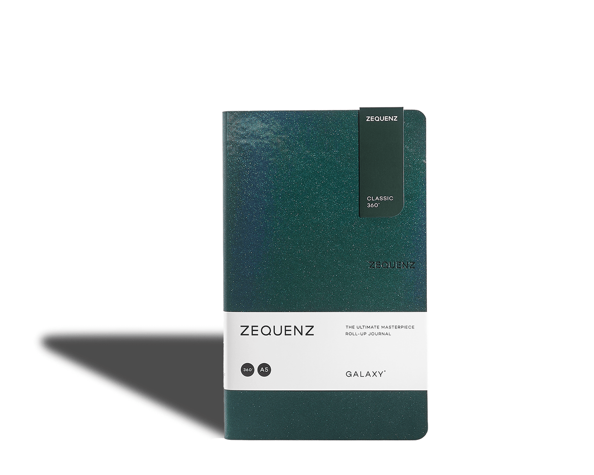 Carnet ZEQUENZ Galaxy - A5 - Quadrillé - Astro Green -