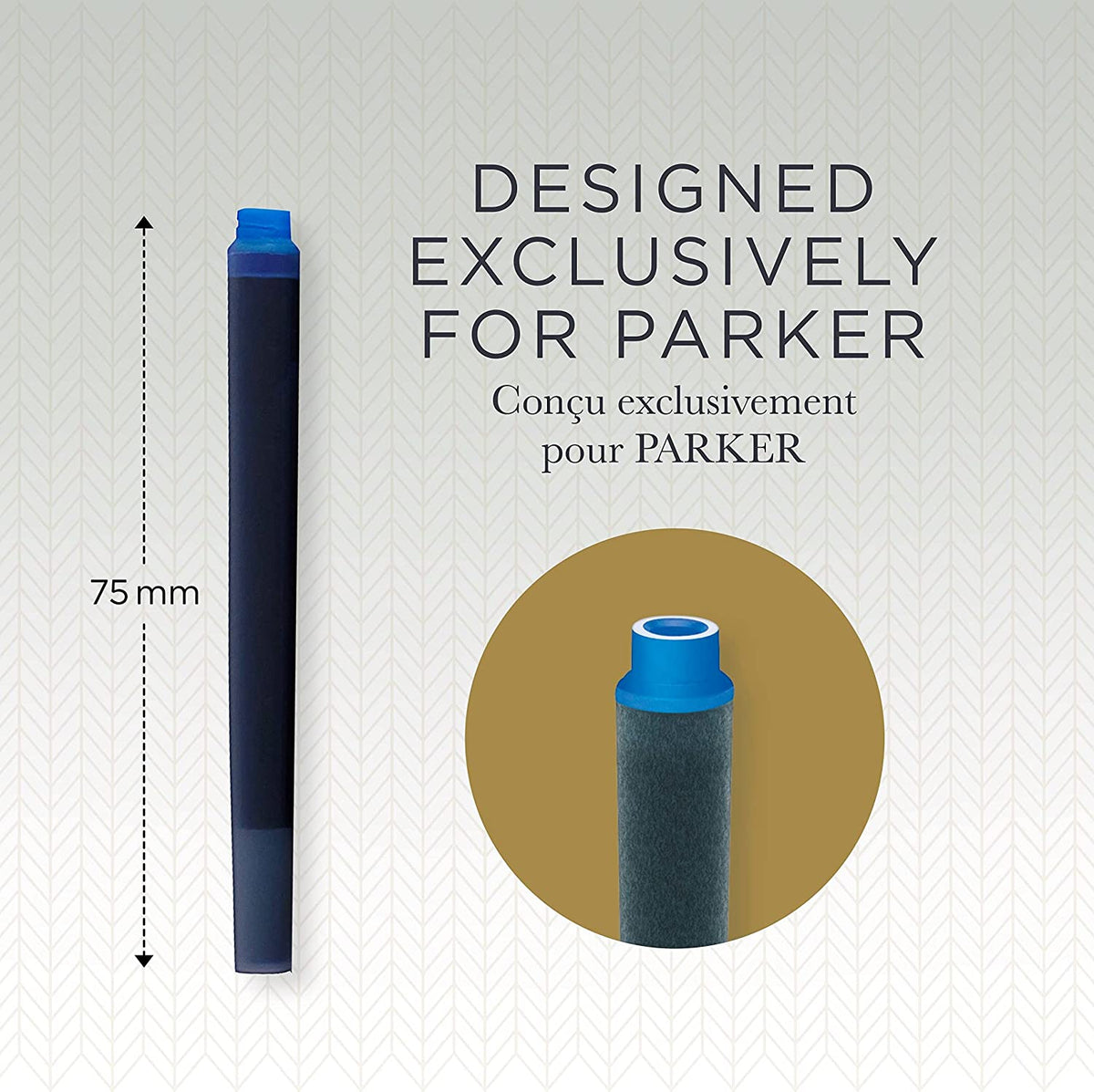 Cartouches d'encre PARKER Quink, long format - Noir - 3501179503820