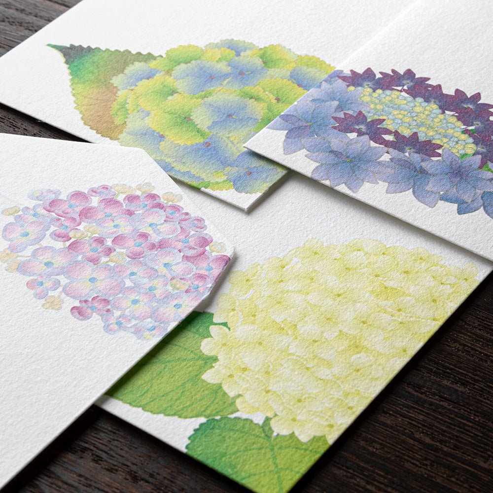 Enveloppes MIDORI washi - 188 x 90 mm - Hortensia -