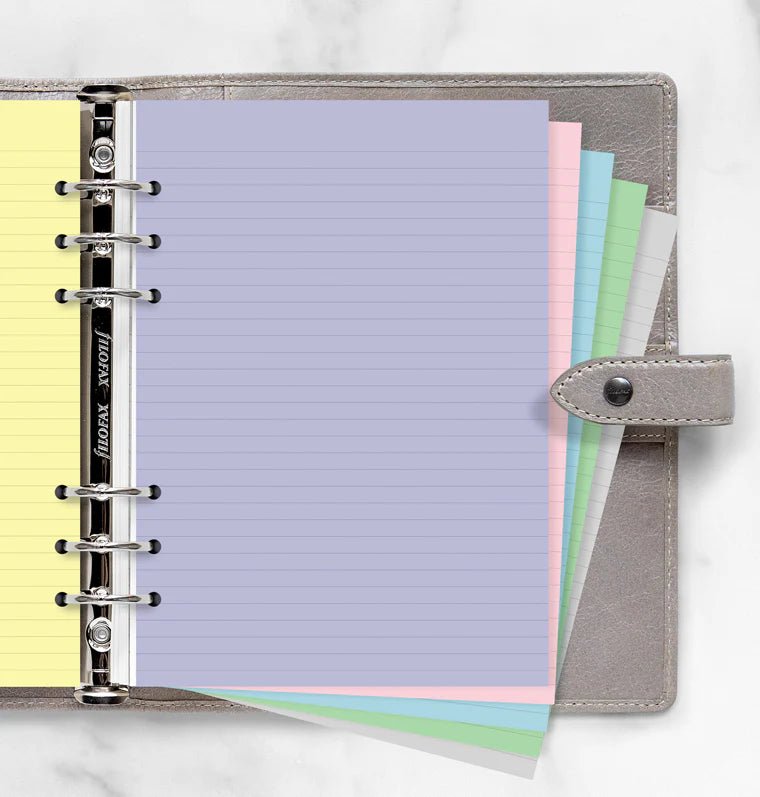 Feuilles de notes lignées FILOFAX - Assortiment Pastel - A5 - A5 - Ligné - 5015142277529
