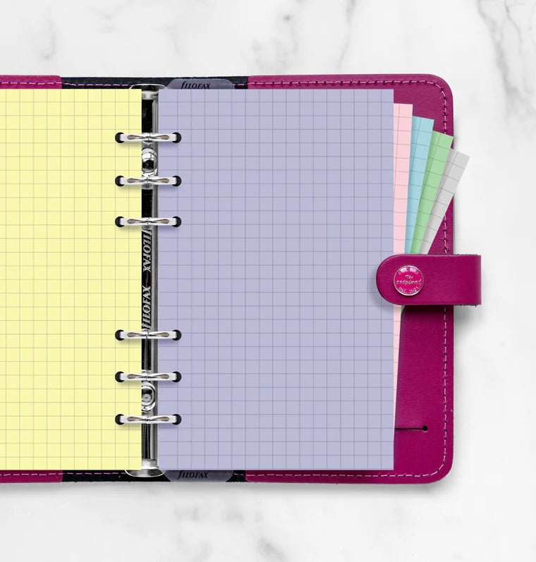 Feuilles de notes quadrillées FILOFAX - Assortiment Pastel - Personal - Personal - Quadrillé - 5015142278021