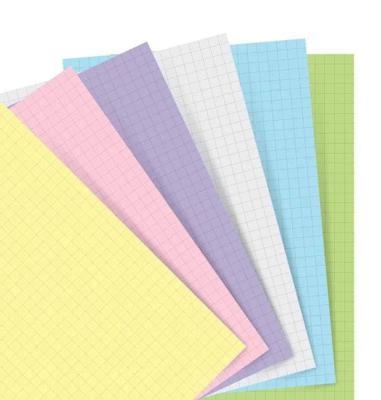 Feuilles de notes quadrillées FILOFAX - Assortiment Pastel - Personal - Personal - Quadrillé - 5015142278021