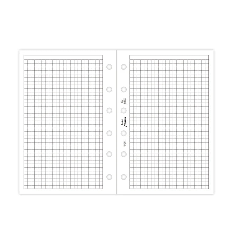 Feuilles de notes quadrillées FILOFAX - Blanc - Pocket - Pocket - Quadrillé - 5015142600082