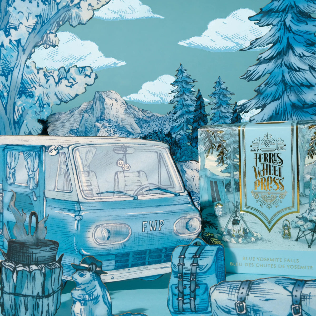 Flacon d'encre FERRIS WHEEL PRESS - Everyday Ink - Blue Yosemite Falls (38ml) - 818351002174