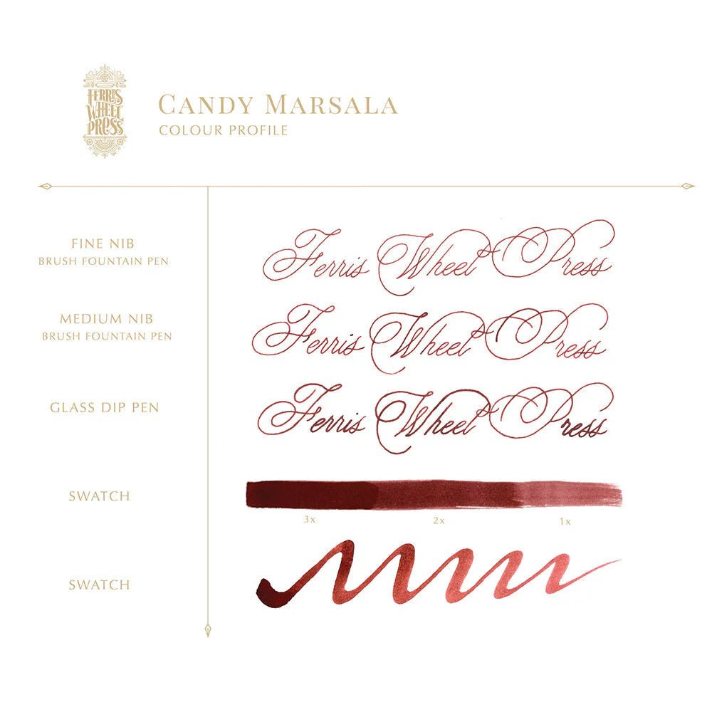 Flacon d'encre FERRIS WHEEL PRESS - Everyday Ink - Candy Marsala (38ml) - 850025001175