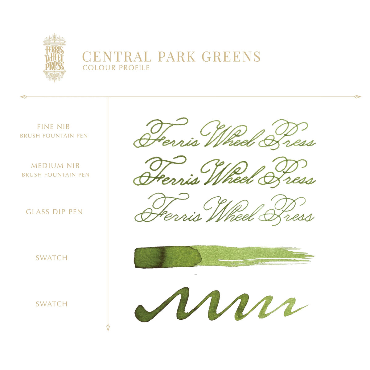 Flacon d'encre FERRIS WHEEL PRESS - Everyday Ink - Central Park Greens (38ml) -