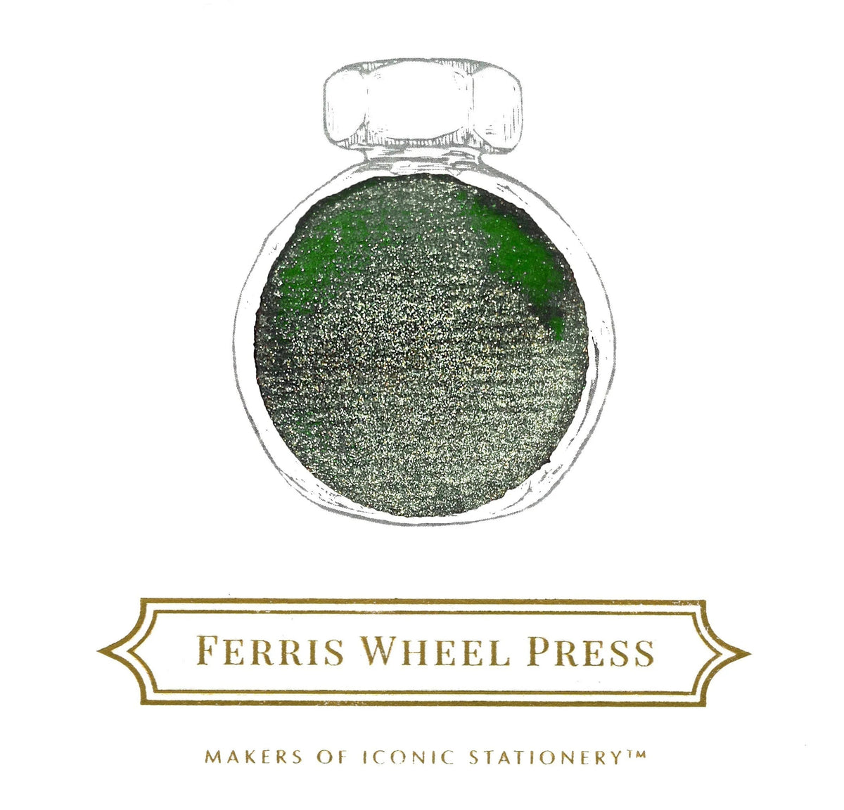 Flacon d'encre FERRIS WHEEL PRESS - Everyday Ink | Curious Collaborations Series | Fête Chinoise - Moonlit Jade (38ml) -