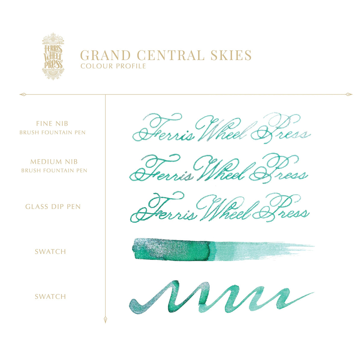 Flacon d'encre FERRIS WHEEL PRESS - Everyday Ink - Grand Central Skies (38ml) -
