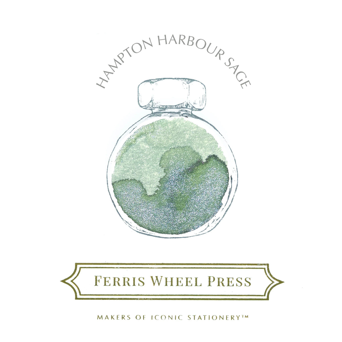Flacon d'encre FERRIS WHEEL PRESS - Everyday Ink - Hampton Harbour Sage (38ml) - 818351002518