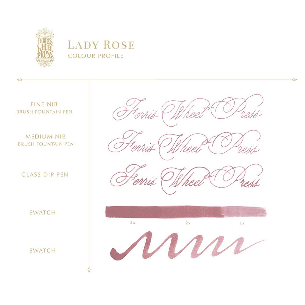 Flacon d'encre FERRIS WHEEL PRESS - Everyday Ink - Lady Rose (38ml) - 850025001182