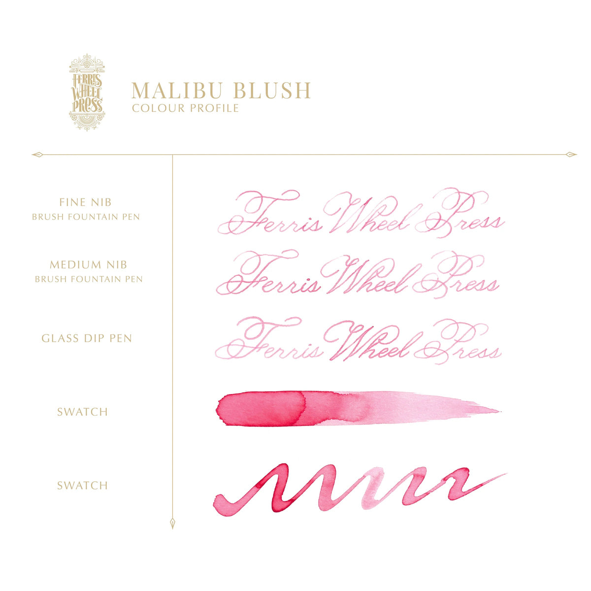 Flacon d'encre FERRIS WHEEL PRESS - Everyday Ink - Malibu Blush (38ml) - 818351002198