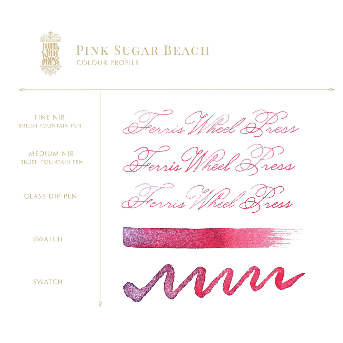 Flacon d'encre FERRIS WHEEL PRESS - Everyday Ink - Pink Sugar Beach (38ml) - 818351001733