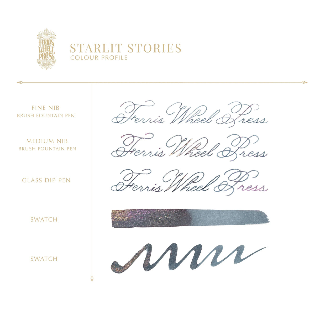 Flacon d'encre FERRIS WHEEL PRESS - FerriTales - Bestiary Series | Starlit Stories (20ml) -