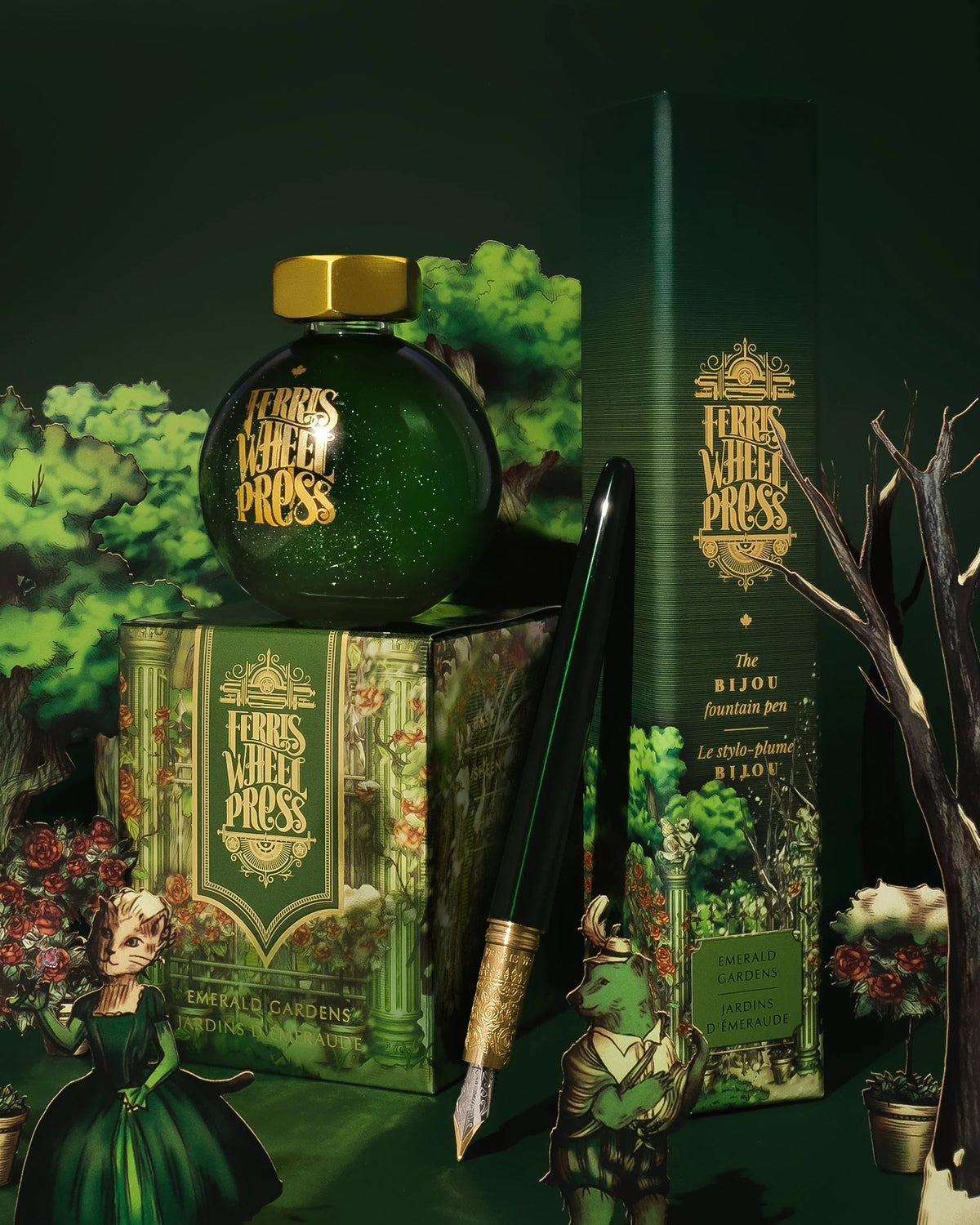 Flacon d'encre FERRIS WHEEL PRESS - FerriTales - The Beauty and the Beast | Emerald Gardens (20ml) - 818351003119