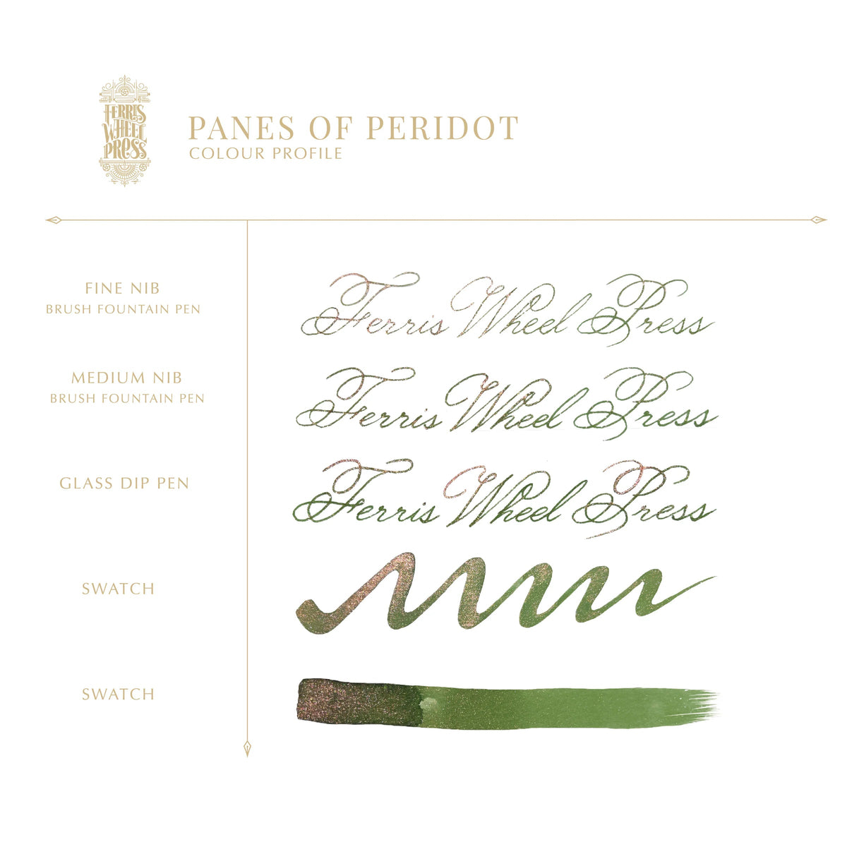 Flacon d'encre FERRIS WHEEL PRESS - FerriTales - The Book of Knights Series | Panes of Peridot (20ml) -