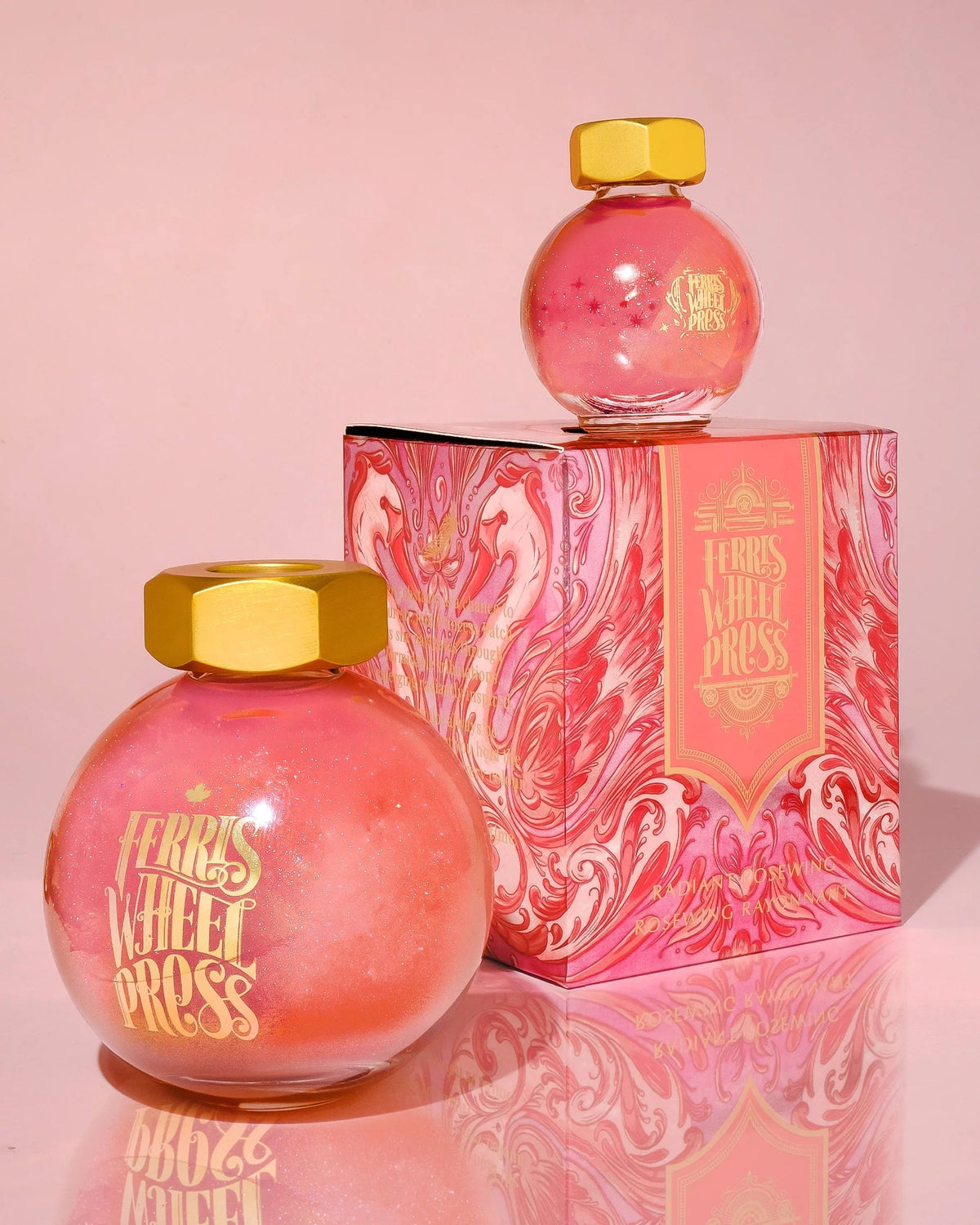 Flacon d'encre FERRIS WHEEL PRESS - FerriTales - The Wild Swans | Radiant Rosewing (20ml) - 818351002860