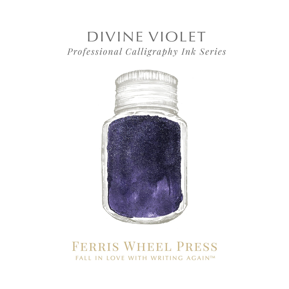 Flacon d'encre FERRIS WHEEL PRESS - Professional Calligraphy Ink - Divine Violet - 28 ml - 818351003591