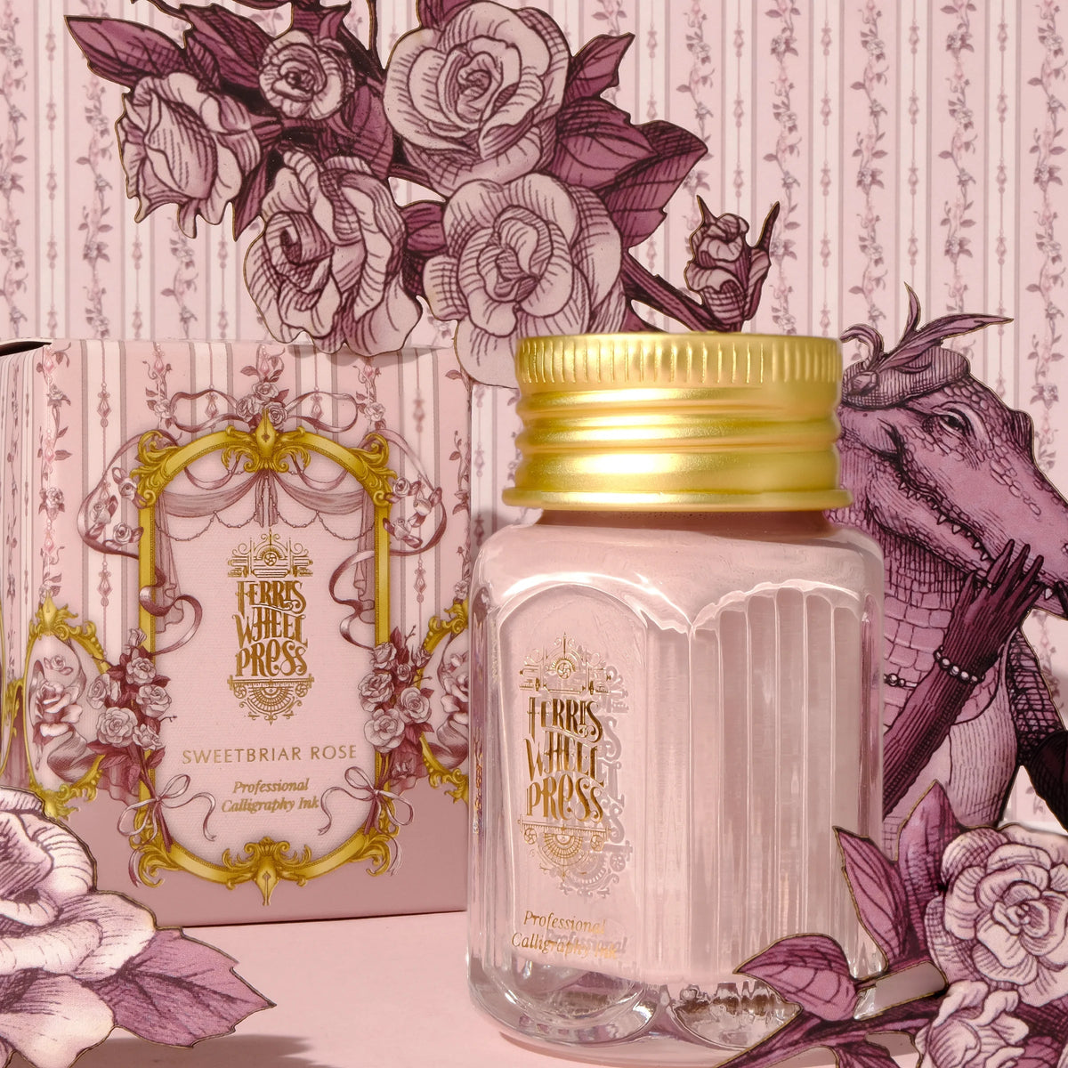 Flacon d'encre FERRIS WHEEL PRESS - Professional Calligraphy Ink - Sweetbriar Rose - 28 ml -