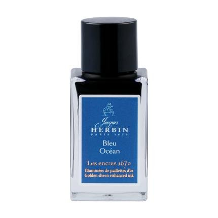 Flacon d'encre JACQUES HERBIN - Les Encres 1670 - Bleu Océan (15ml) - 3188555160183