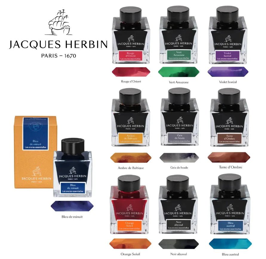 Flacon d'encre JACQUES HERBIN - Les Encres Essentielles - Bleu Austral - 50 ml - 3188555131169