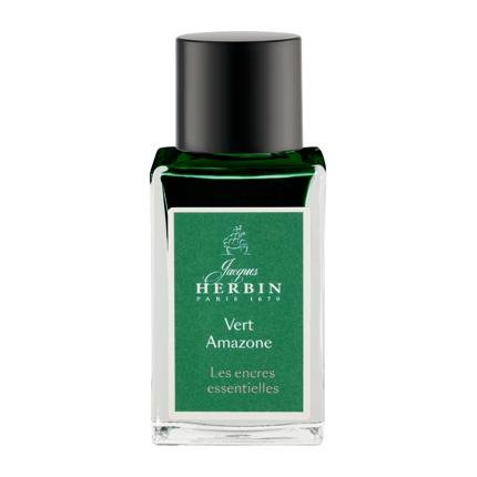 Flacon d'encre JACQUES HERBIN - Les Encres Essentielles - Vert Amazone (15ml) - 3188555171370