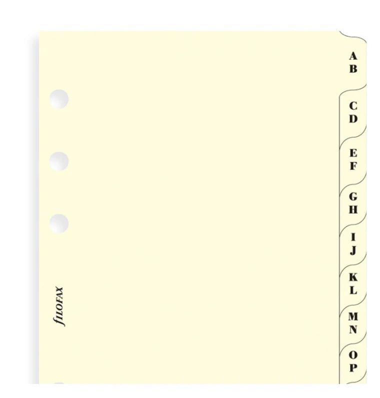 Index alphabétique FILOFAX - Cotton Cream - Pocket - Pocket - 5015142108953