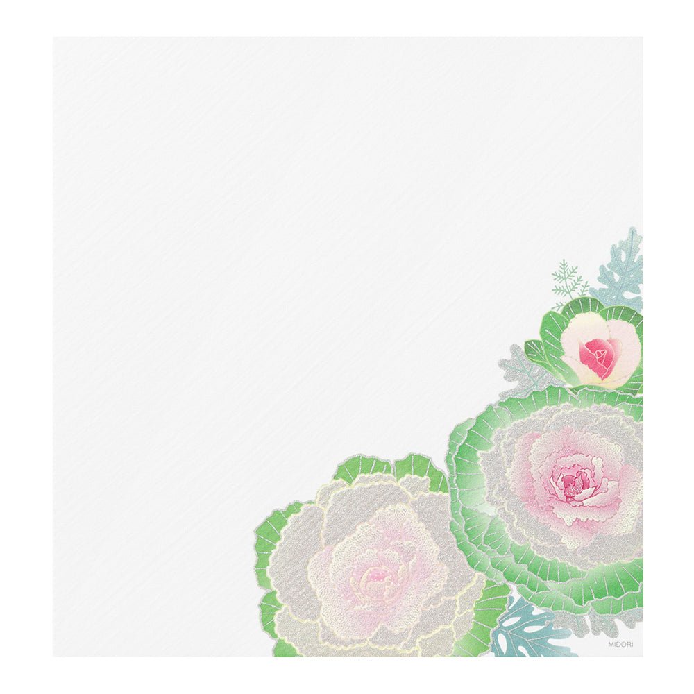 Papier à lettres MIDORI washi - 177 x 168 mm - Choux d'Ornement - 4902805810043