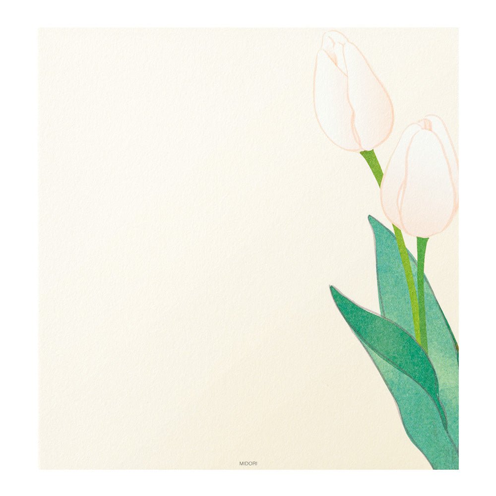 Papier à lettres MIDORI washi - 177 x 168 mm - Fleurs de Printemps - 4902805871570