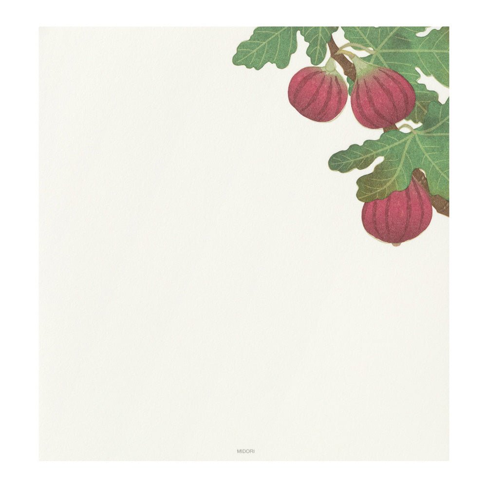 Papier à lettres MIDORI washi - 177 x 168 mm - Fruits d’automne - 4902805810333