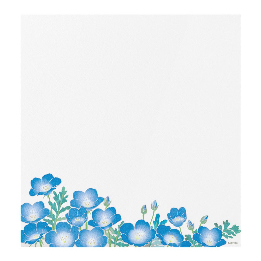 Papier à lettres MIDORI washi - 177 x 168 mm - Némophiles -