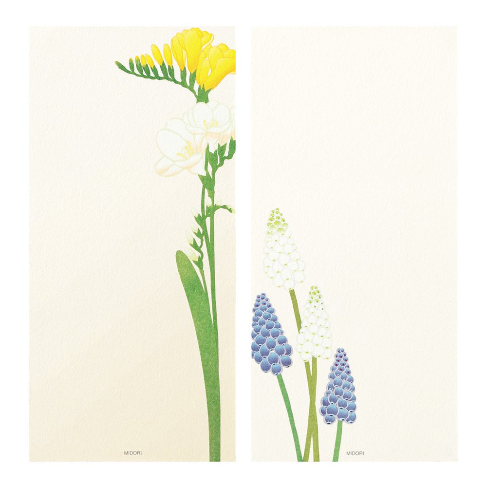 Papier à lettres MIDORI washi - 177 x 84 mm - Fleurs de Printemps - 4902805895811