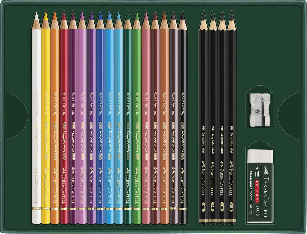 POLYCHROMOS & PITT GRAPHITE MATT - Coffret 23 Couleurs - 4005402100521