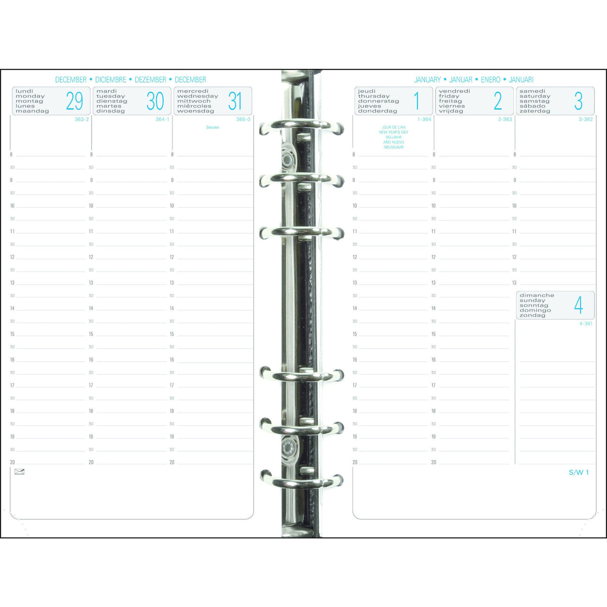 Recharge 2024-2025 EXACOMPTA Exatime 17 SAD Semainier Vertical 18272E - 1 semaine sur 2 pages - 10.5 x 17.2 cm - 3660942001250