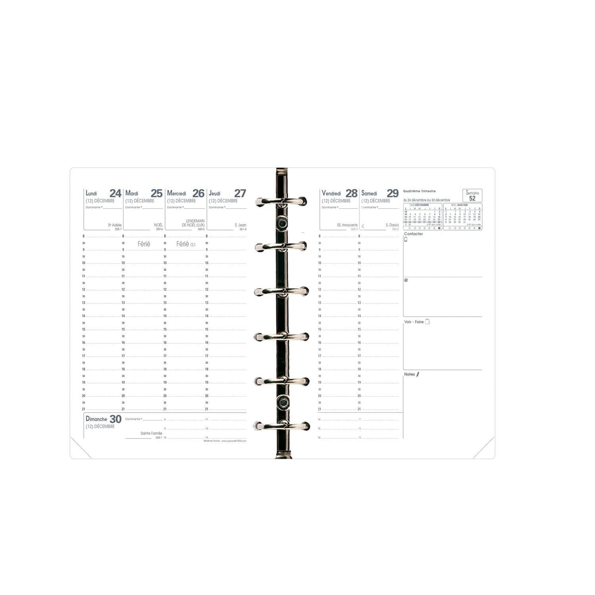 Recharge Organiseur 2024/2025 QUO VADIS Minitimer - 1 semaine sur 2 pages - 9 x 12.5 cm - 3371010118847
