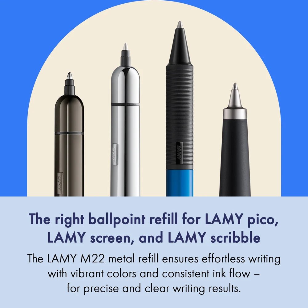 Recharge stylo bille LAMY M22 - Fine (F) - Noir - 4014519133834