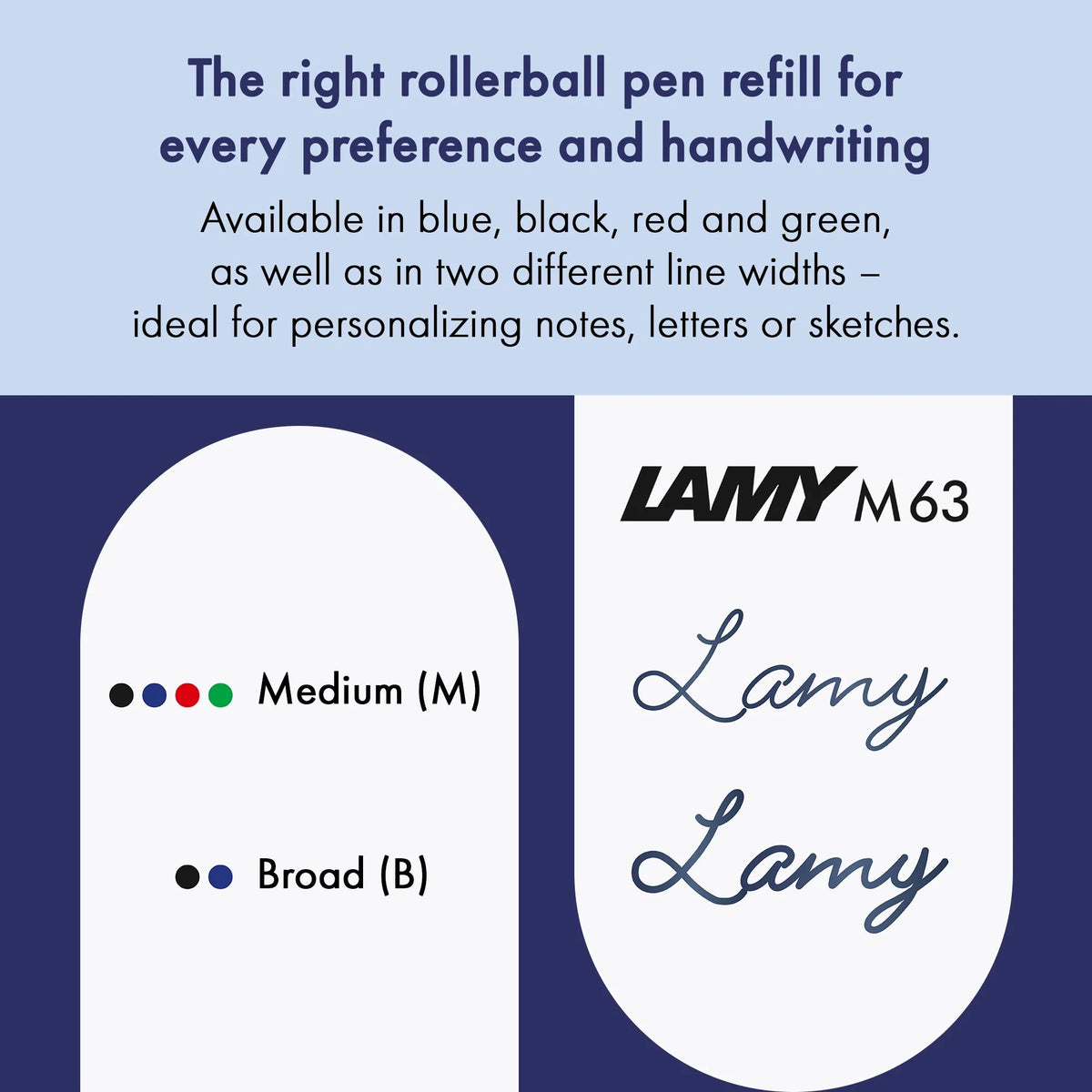 Recharge stylo roller LAMY M63 - Medium (M) - Vert - 4014519185628