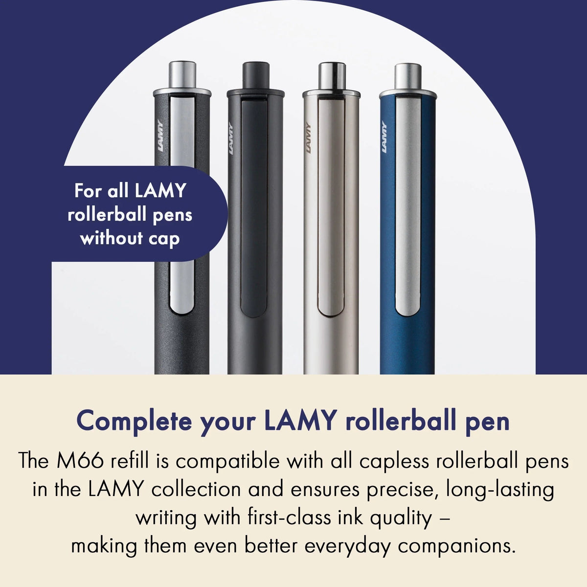 Recharge stylo roller LAMY M66 - Large (B) - Noir - 4014519250791