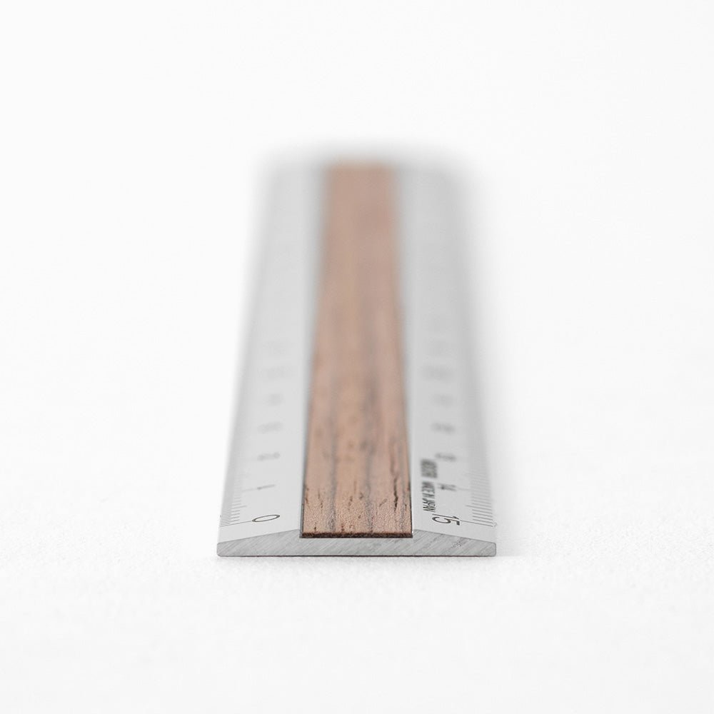 Règle MIDORI en bois et aluminium - 15 cm - Clair - 4902805422574