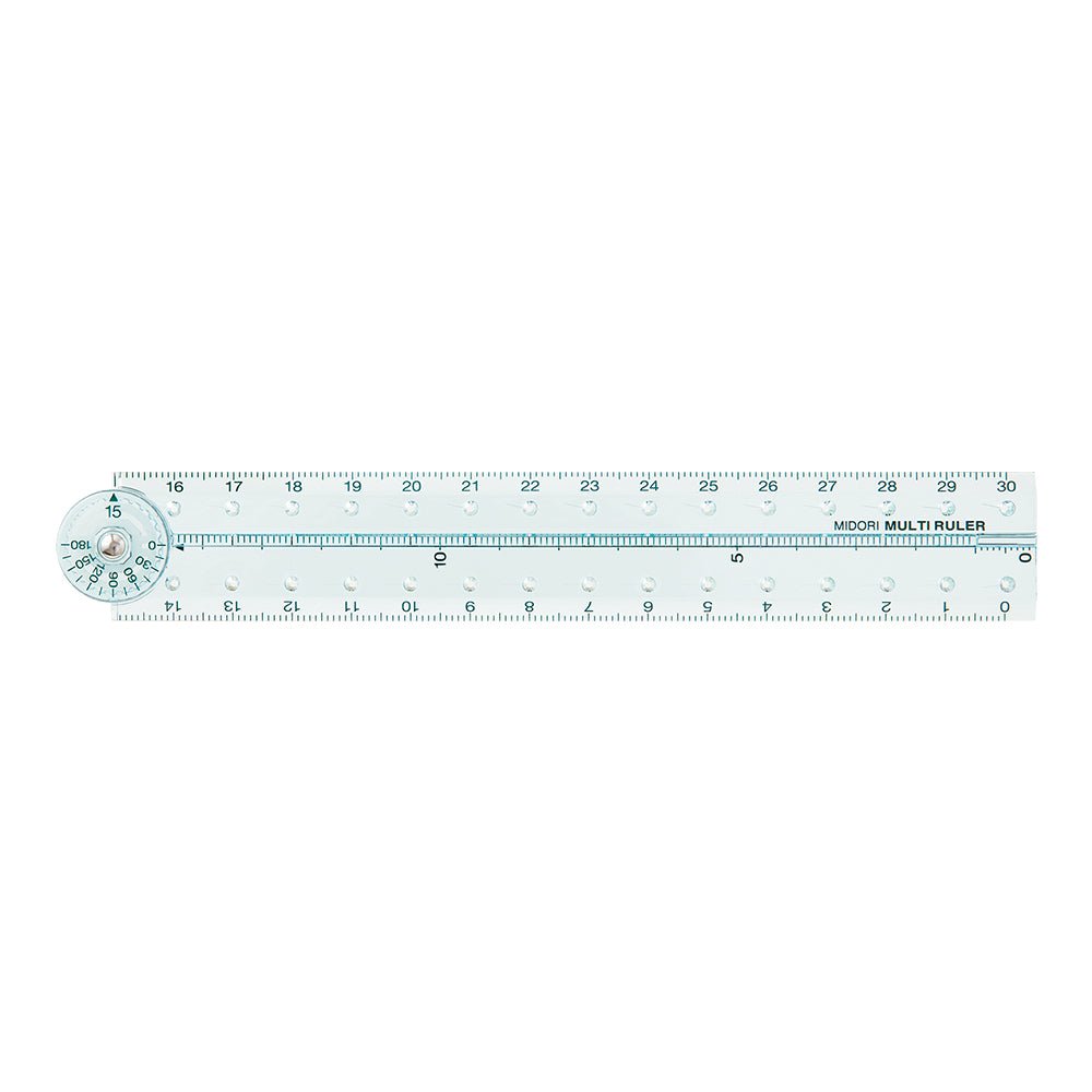 Règle MIDORI multifonction pliable en plastique - 30 cm - Bleu -