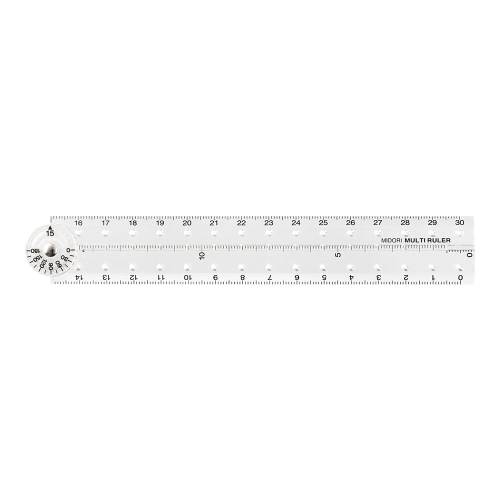 Règle MIDORI multifonction pliable en plastique - 30 cm - Transparent - 4902805422666