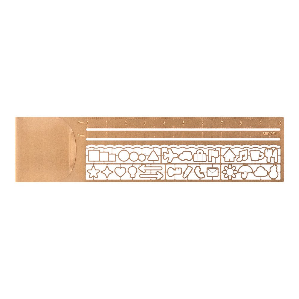 Règle MIDORI normographe - 10 cm - Cuivre - 4902805422307