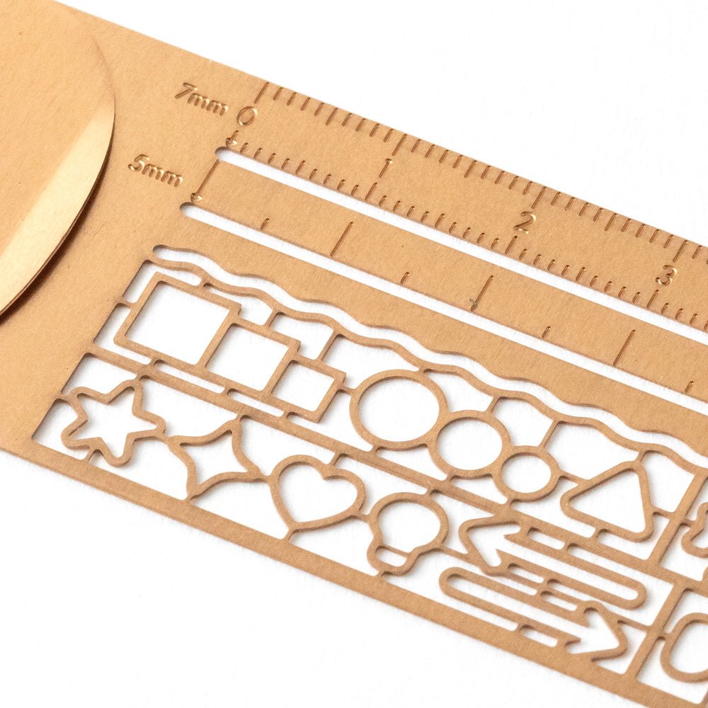 Règle MIDORI normographe - 10 cm - Cuivre - 4902805422307