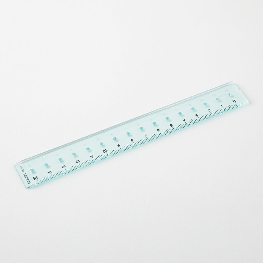 Règle MIDORI transparente - 15 cm - Bleu -